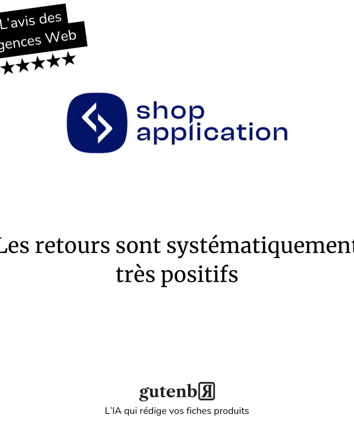 Témoignage de Shop Application sur Gutenbr