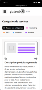 Gutenbr - Choix du service de rédaction (mobile)